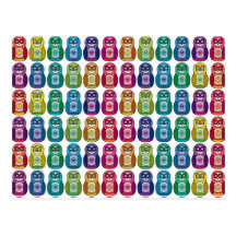 Carte postale - hibou mignon de Matryoshka d'arc-e