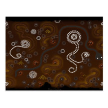 Carte postale indigène australienne d'art de déser