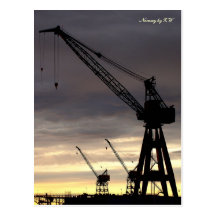 Carte postale industrielle de silhouette de grue