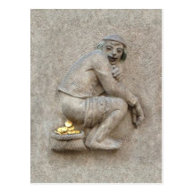 Carte postale/invitation d'or de ~ de dunette