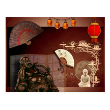 carte postale japonaise bouddha zen