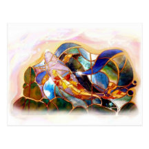Carte postale japonaise de conception d'art de poi