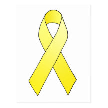 Carte postale jaune de ruban