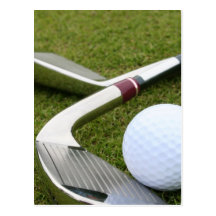 Carte postale jouante au golf