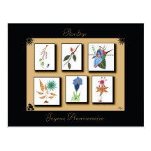 carte postale Joyeux Anniversaire Florilège