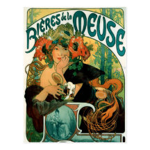 Carte postale : La la Meuse de Mucha - de Bieres D