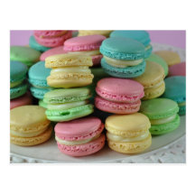 Carte postale lumineuse de macaron de macarons d'a