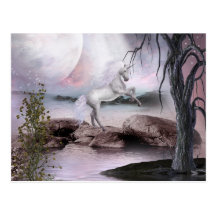 Carte postale magique de beauté de licorne