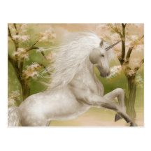 Carte postale magique de beauté de licorne