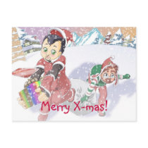 carte postale merry x-mas cartes postales
