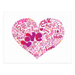 Carte postale mignonne d'amour de typographie