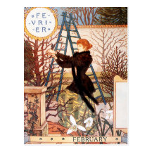 Carte postale : Mois de février - Février