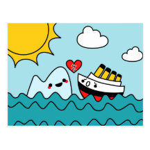 Carte postale navrée d'iceberg titanique de bateau