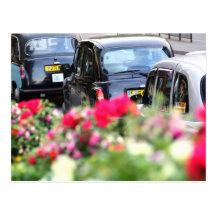 Carte postale noire anglaise de taxi