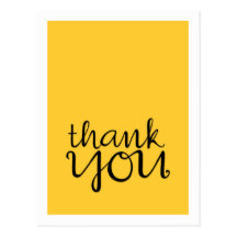 Carte postale noire cursive de Merci