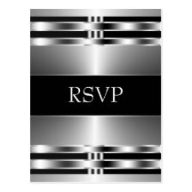 Carte postale noire de l'argent RSVP
