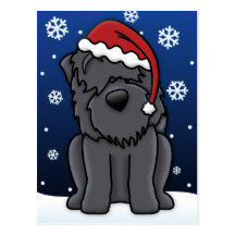 Carte postale noire de Noël de Terrier de Russe de