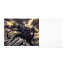 CARTE POSTALE NOIRE DU DRAGON A4 CARTES DE VŒUX AVEC PHOTO