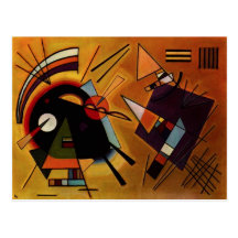 Carte postale noire et violette de Kandinsky