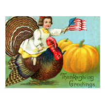 Carte postale patriotique de thanksgiving