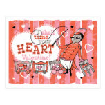 Carte postale plus docile de Valentine de coeur un