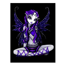 Carte postale pourpre de dentelle de Faery de scin