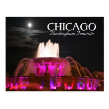 Carte postale rose de Chicago de fontaine de Bucki