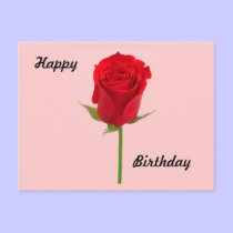 Carte postale rose de joyeux anniversaire cartes postales