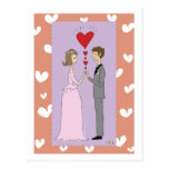 Carte postale rose de mariage