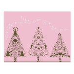 Carte postale rose de Noël