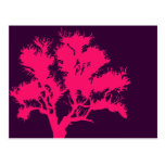 Carte postale rose et pourpre d'arbre