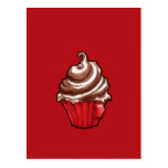 Carte postale rouge de rouge de petit gâteau de ca