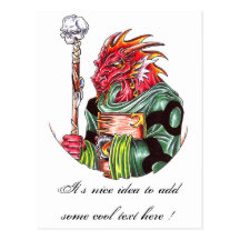 Carte postale sage de tatouage de dragon rouge fra