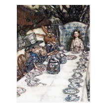 Carte postale : Thé fou de chapelier - Rackham