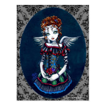 Carte postale victorienne gothique d'ange d'Annabe