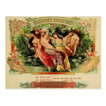 Carte postale vintage 77 d'étiquette de boîte à ci