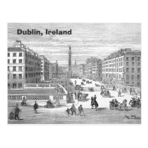 Carte postale vintage de Dublin Irlande de rue d'O
