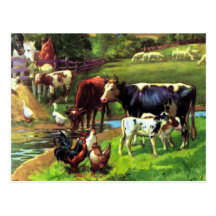 Carte postale vintage de ferme