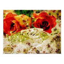 Carte postale vintage de mariage