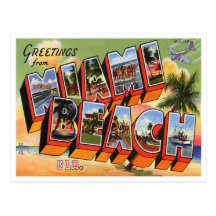 Carte postale vintage de Miami Beach
