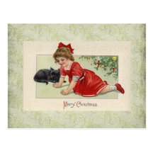 carte postale vintage de Noël de victorian