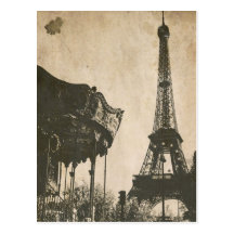 Carte postale vintage de Paris, Tour Eiffel