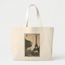 Carte postale vintage de Paris, Tour Eiffel Sacs