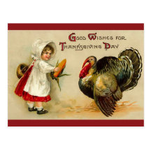 Carte postale vintage de thanksgiving
