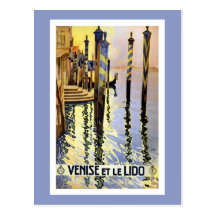 Carte postale vintage de voyage de Venise Italie