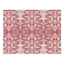 Carte postale vintage rêveuse rouge de tissu