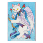 Carte pour notes de chat de cupidon