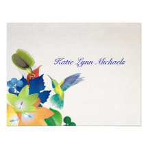 Carte pour notes personnalisé par colibri invitations personnalisées