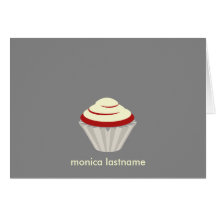 Carte pour notes personnalisé par petit gâteau rou