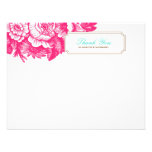 Carte pour notes plat de Merci floral Luxe dans le Bristol Personnalisé